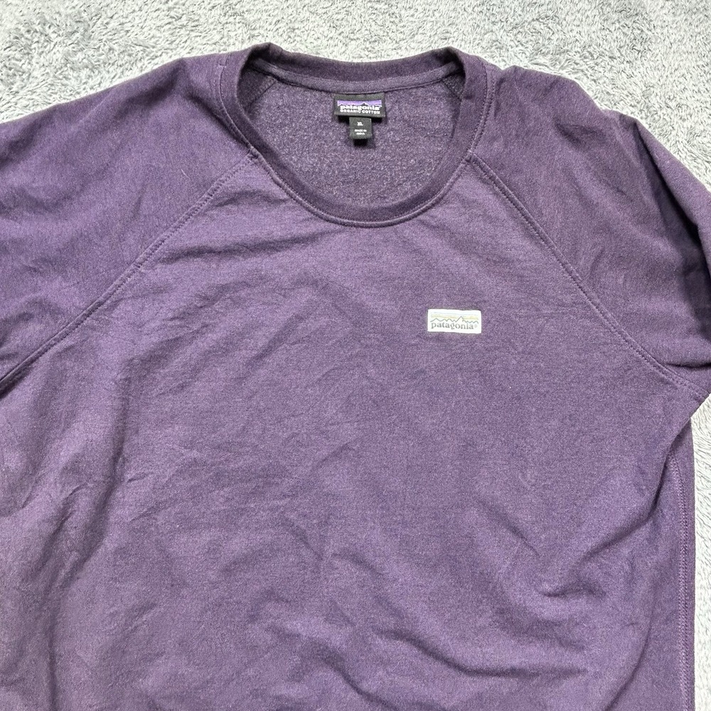 Patagonia Ahnya Sweatshirt Womens XL Plum Purple Organic Cotton Crewneck Outdoor - Picture 4 of 12